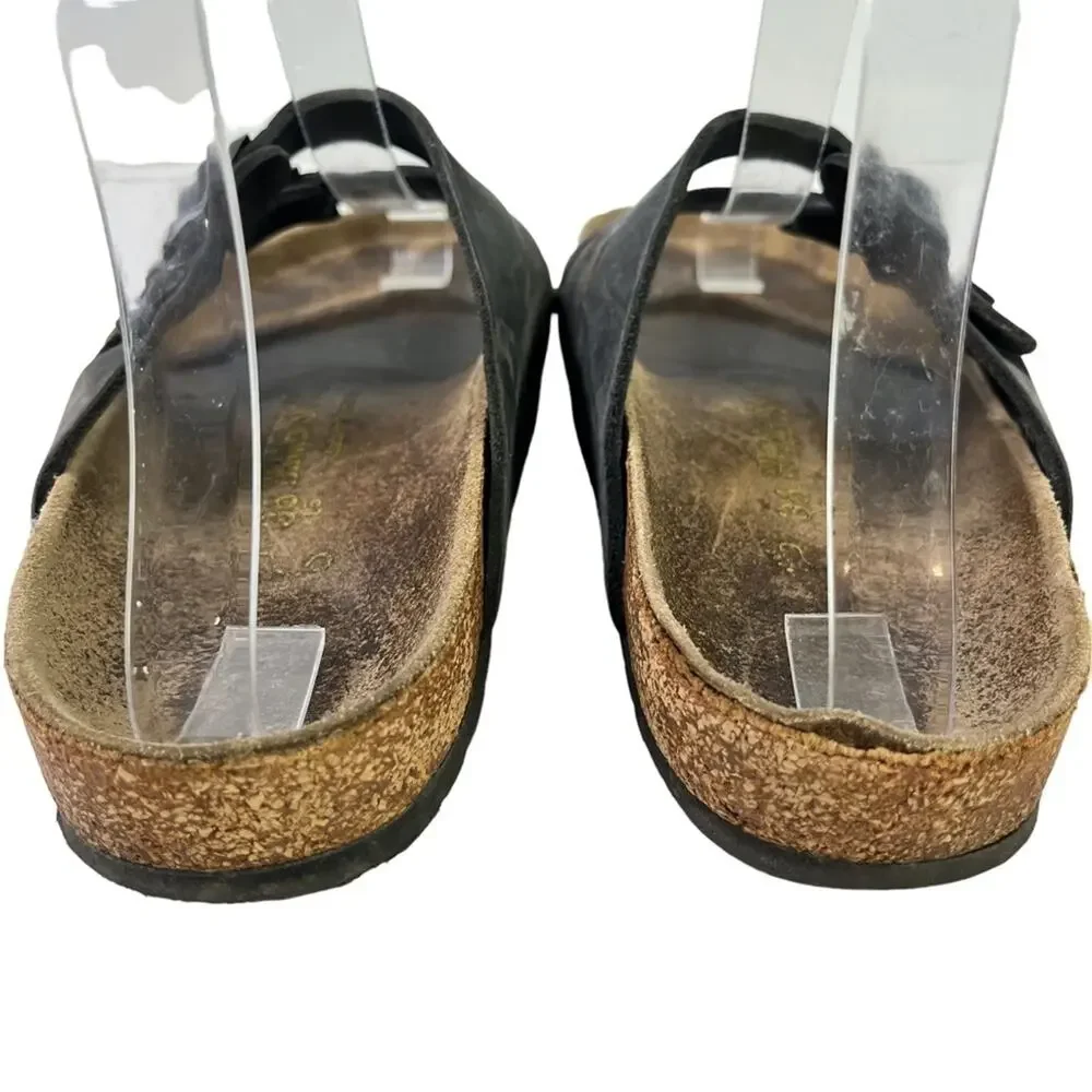 Birkenstock Florida Women's Black Genuine Leather Slides Sandals Shoes Flats  5